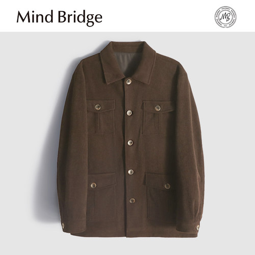 MindBridge【森里画报】春季复古灯芯绒商务休闲夹克保暖抗皱MA0S