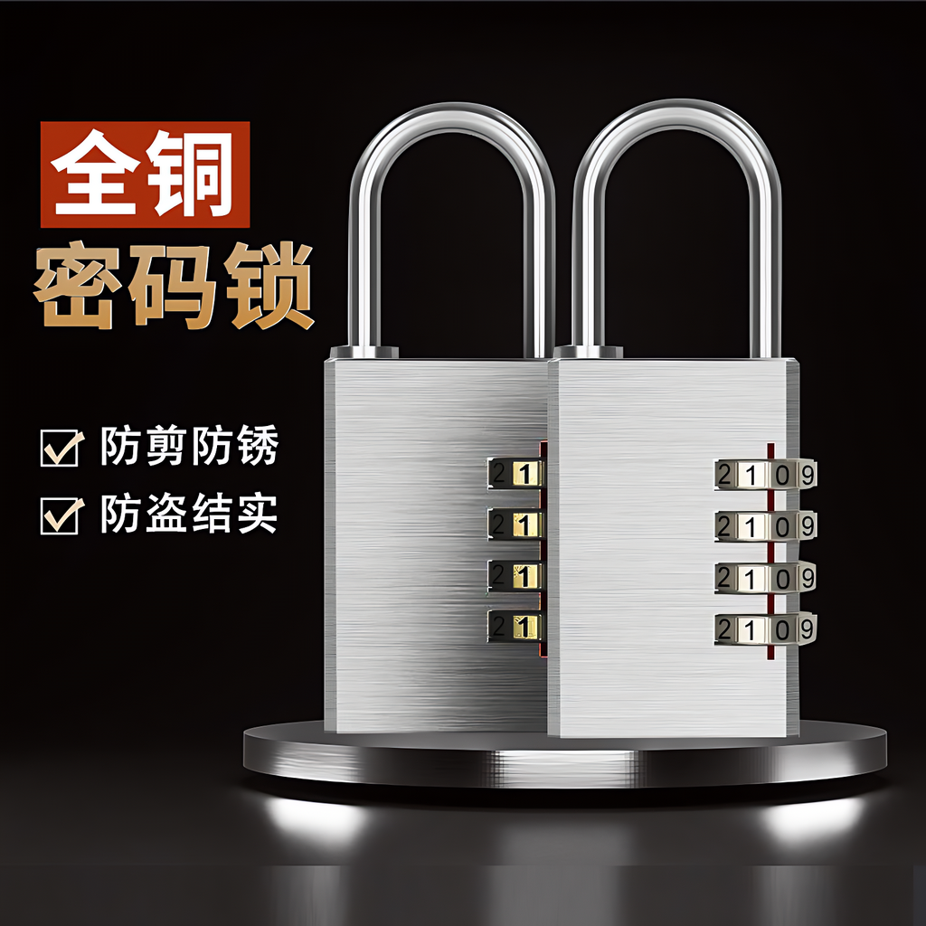 【精工制造】全铜密码挂锁