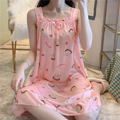 宽松大码 冰丝睡衣公主风甜美宫廷韩版 可爱性感 薄款 吊带睡裙女夏季