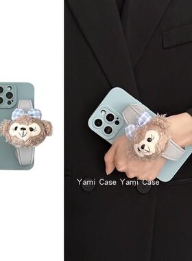 ins奶蓝色卡通雪莉玫手腕带适用苹果15promax手机壳iphone13可爱11软胶12防摔xs创意14pro保护套