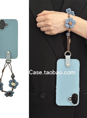 简约牛仔布艺花朵链条16promax适用苹果15promax手机壳iphone13蓝色软胶15pro软胶12全包14保护16套