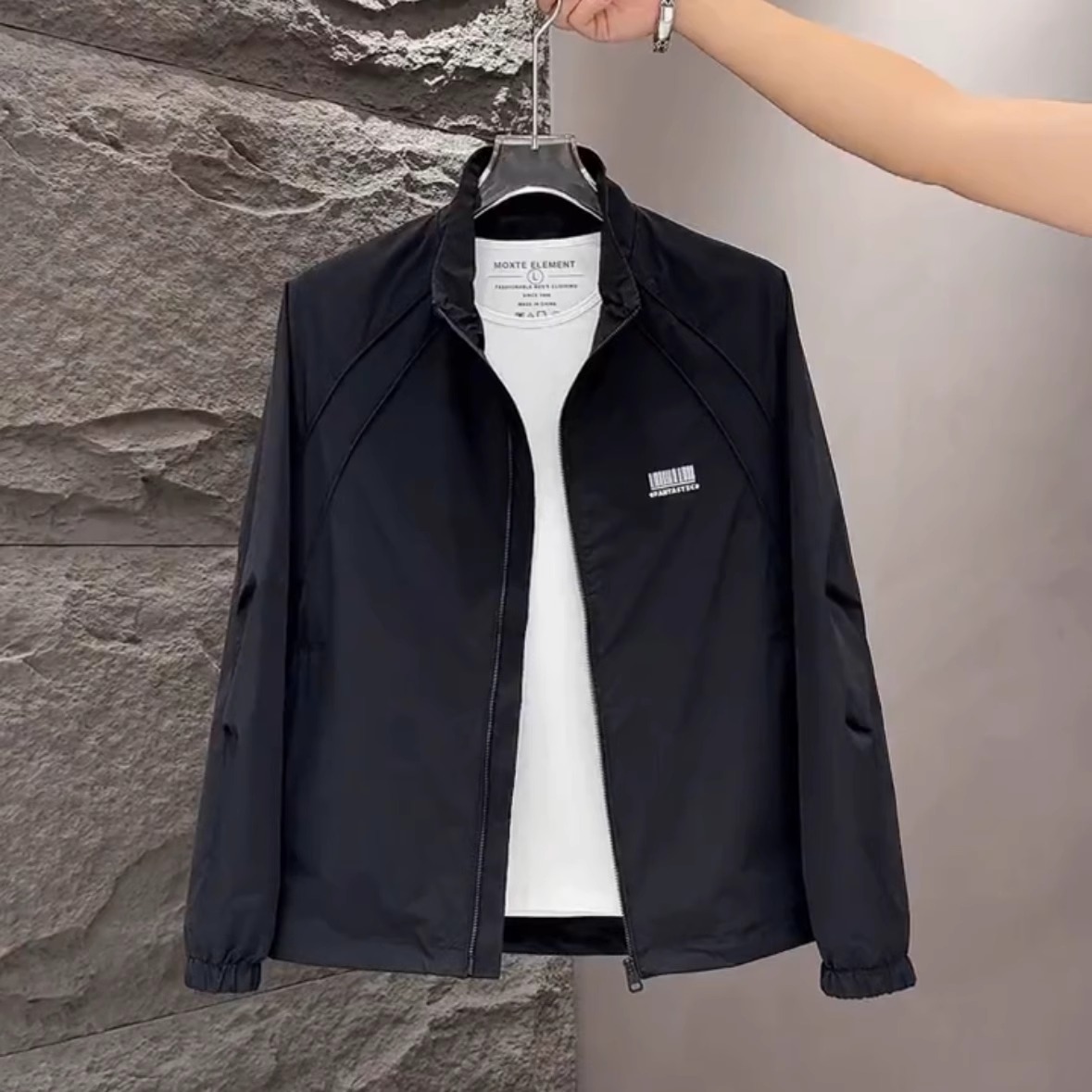 【有内衬】高端男士外套春秋季新款高级感痞帅休闲工装立领夹克男