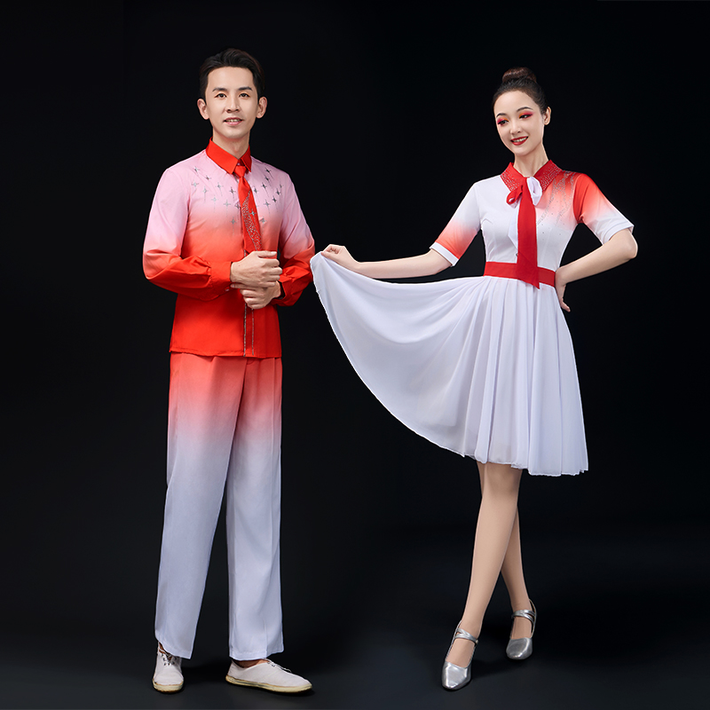 新款大合唱演出服女长裙学