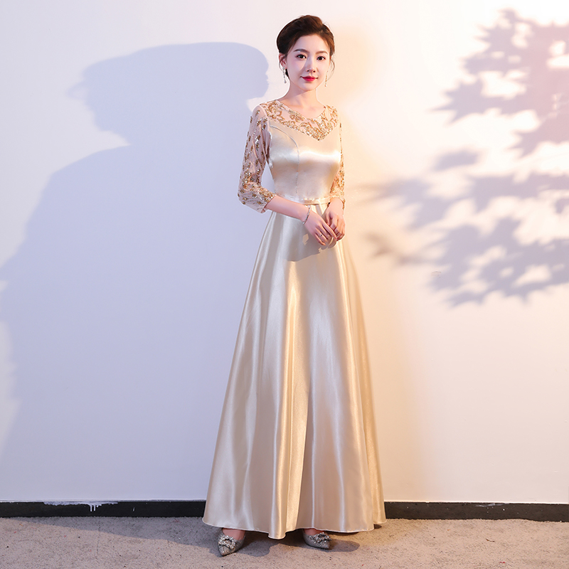 大合唱团演出服女长裙主持