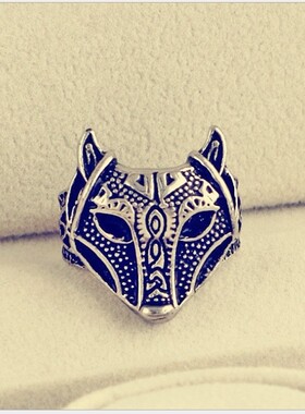 男士狼头饰品复古霸气风夸张戒指