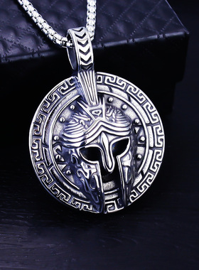 饰品 欧美个性复古埃及法老骑士面具头盔男士项链