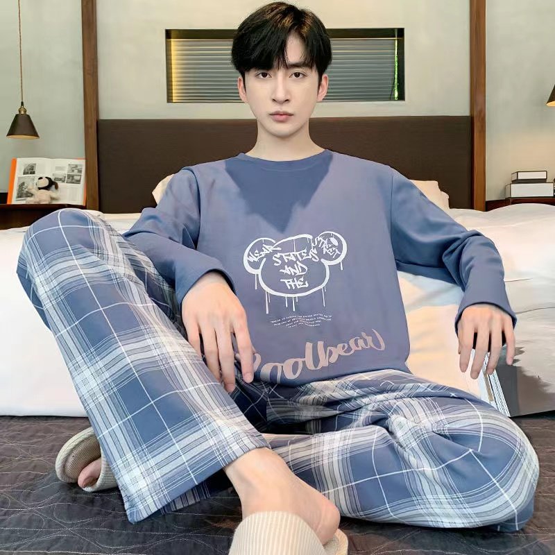 春夏季新款睡衣男薄款休闲宽松圆领卡通学生短袖长裤可外出家居服,女士内衣/男士内衣/家居服,睡衣/家居服套装,淘宝优惠券,粉丝福利购,淘宝优惠卷