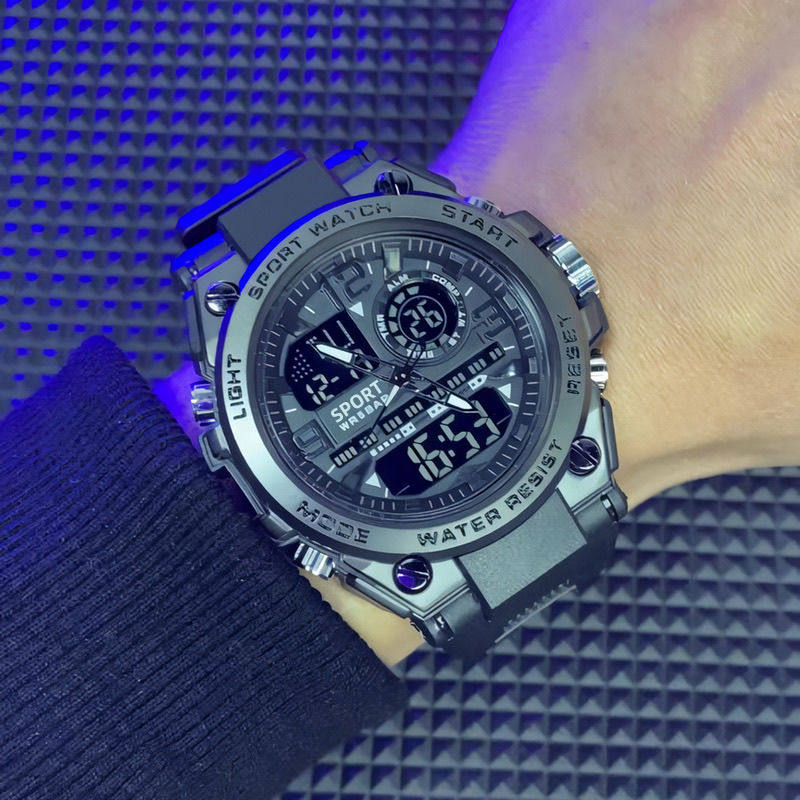 升级版战狼手表男士多功能防水夜光双显科技感户外运动电子表男款