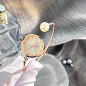 跨境爆款 懒人超方便手镯珍珠法式 浪漫手表立体玻璃闪闪镶钻首饰表