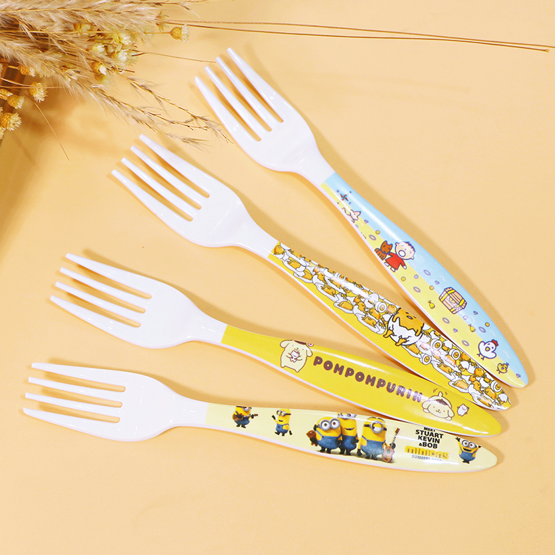 日式儿童叉子可爱仿瓷餐具密胺