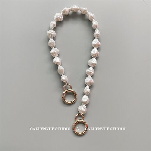 人造巴洛克异形珍珠包包链条手提单肩腋下手机壳防摔手机链装饰潮