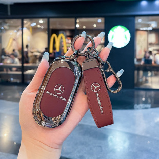 专用奔驰24款 c260l钥匙套glc300l车e300l扣eqe壳新s级c200l扣男女