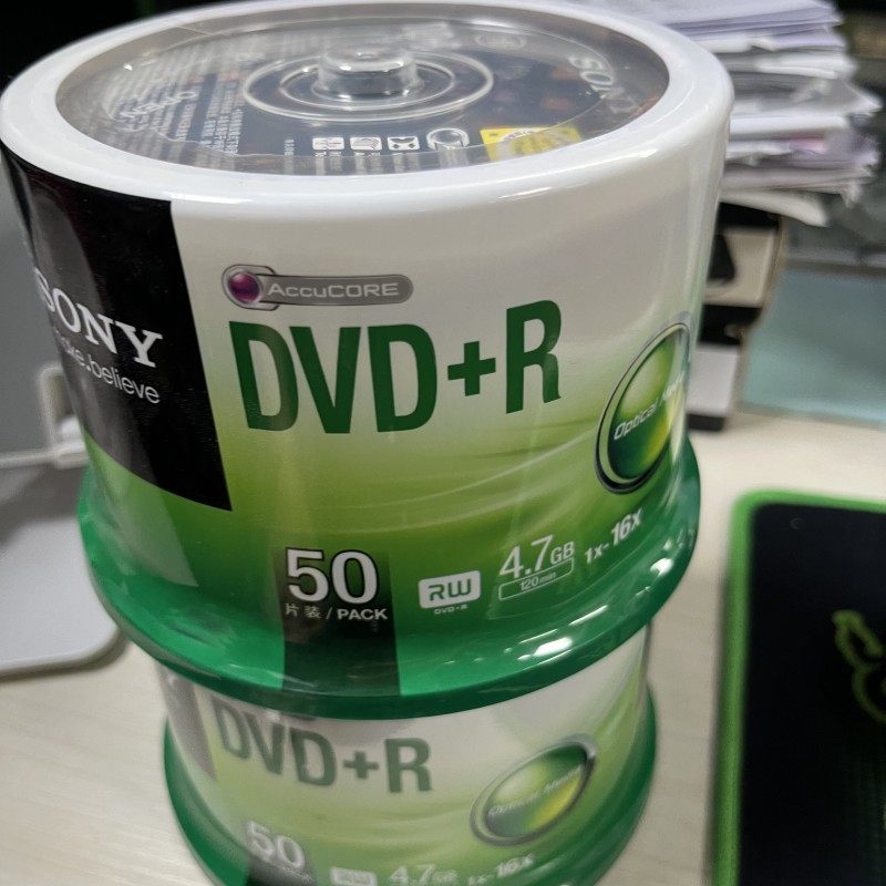 正品SONY索尼DVD-R空白刻录光盘原装光碟片4.7G16X50片桶装