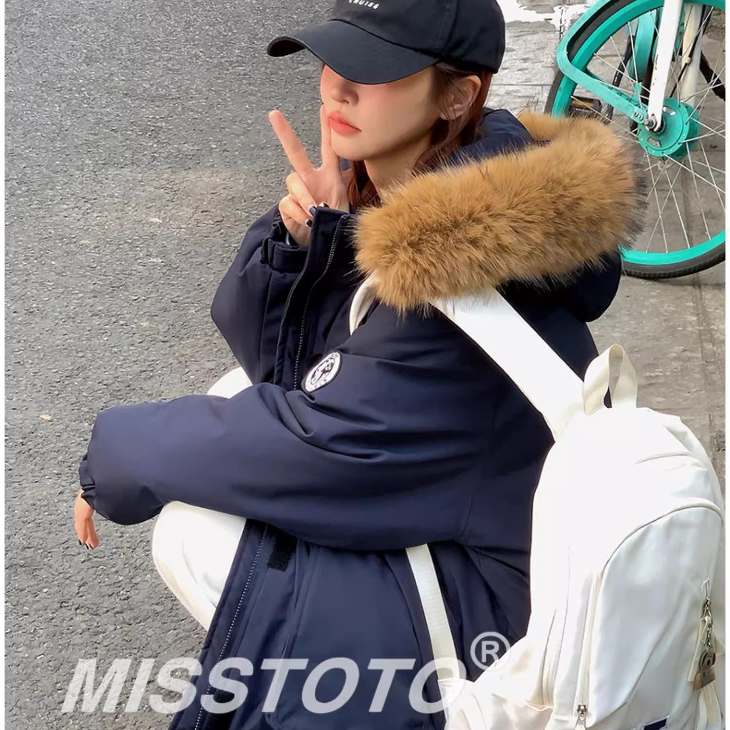 大毛领羽绒服女中长款加厚保暖