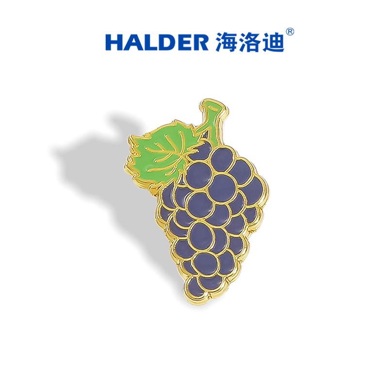 海洛迪水果胸针巨峰葡萄金属徽章提子饰品简约风包装饰水果店礼品