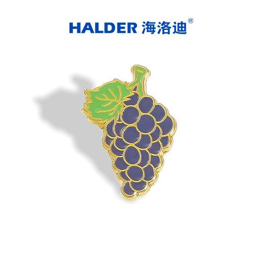 海洛迪水果胸针巨峰葡萄金属徽章提子饰品简约风包装饰水果店礼品