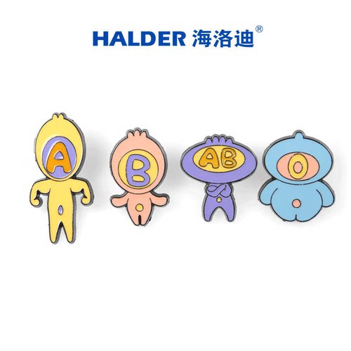 胸针徽章海洛迪金属血型原创设计