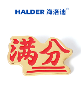 海洛迪满分文字校园师生励志奖励金属胸针徽章别针小学生礼品礼物