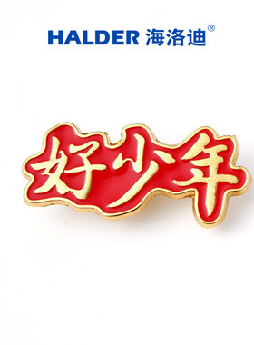 海洛迪好少年文字校园师生奖励金属胸针徽章送小学生礼品团建礼物