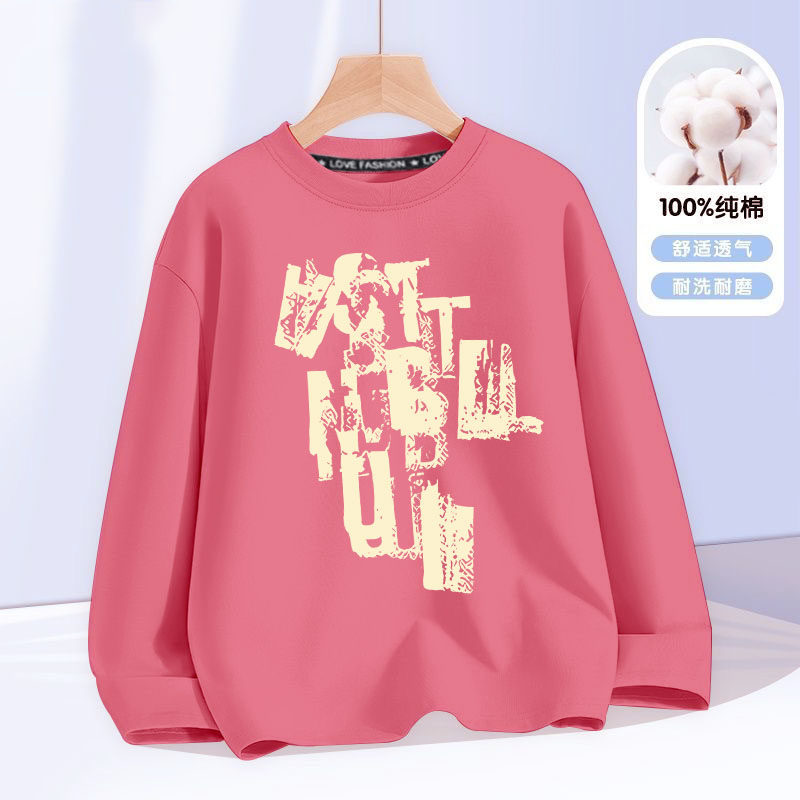 儿童春秋装纯棉长袖T恤男童帅气宽松上衣中大童春秋款百搭打底衫