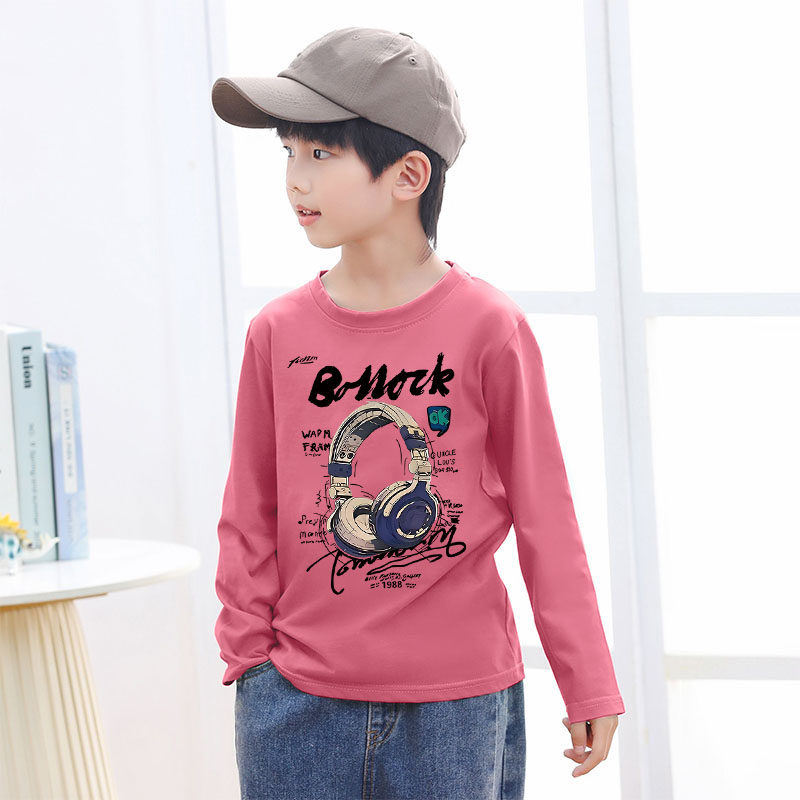 儿童春秋装纯棉长袖T恤男童帅气宽松上衣中大童春秋款百搭打底衫