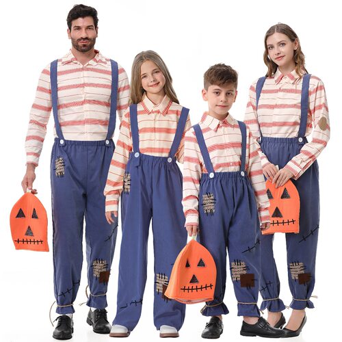 Kids Pumpkin Head Costume亲子南瓜头套装 万圣节派对角色扮演服