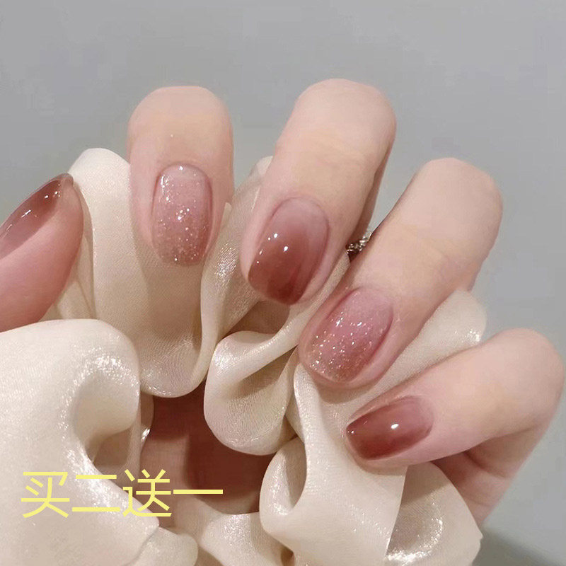 红棕显白穿戴甲美甲高级感2023年新款成品美甲贴片拆卸短款假指甲,彩妆/香水/美妆工具,穿戴甲/甲片,淘宝优惠券,粉丝福利购,淘宝优惠卷