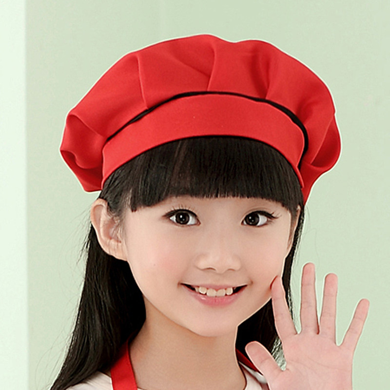 儿童幼儿园画室表演帽子厨师帽多色可爱定制男女圆顶可调节大小