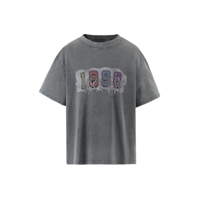 Juice WRLD洗水脏染复古印花短袖T恤