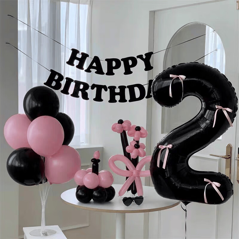 儿童生日气球生日装饰场景布置男孩女孩周岁派对背景墙气球装饰