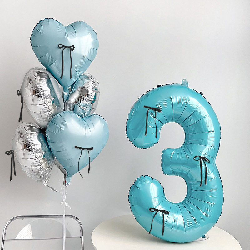铝箔生日数字气球套装场景装饰布置男女孩拍照儿童宝宝派对背景墙