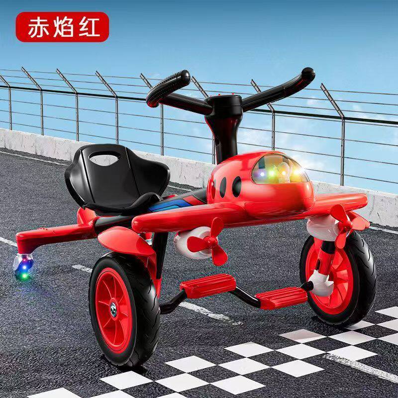 儿童脚踏漂移车四轮卡丁车小飞机三轮车带灯光音乐男女小孩自行车