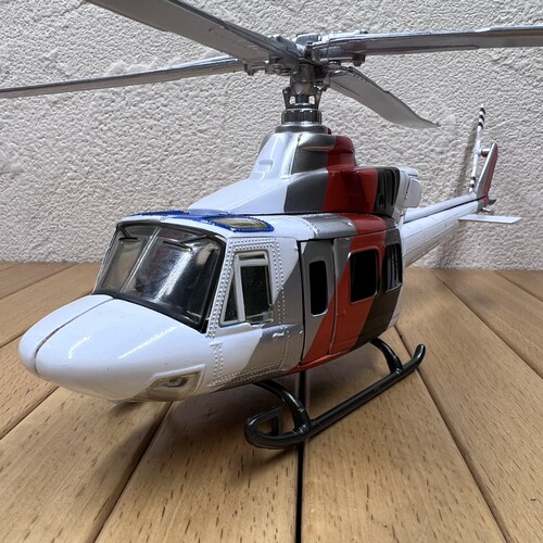 1:43美国贝尔412直升飞机合金模型摆件 飞机模型场景摆设