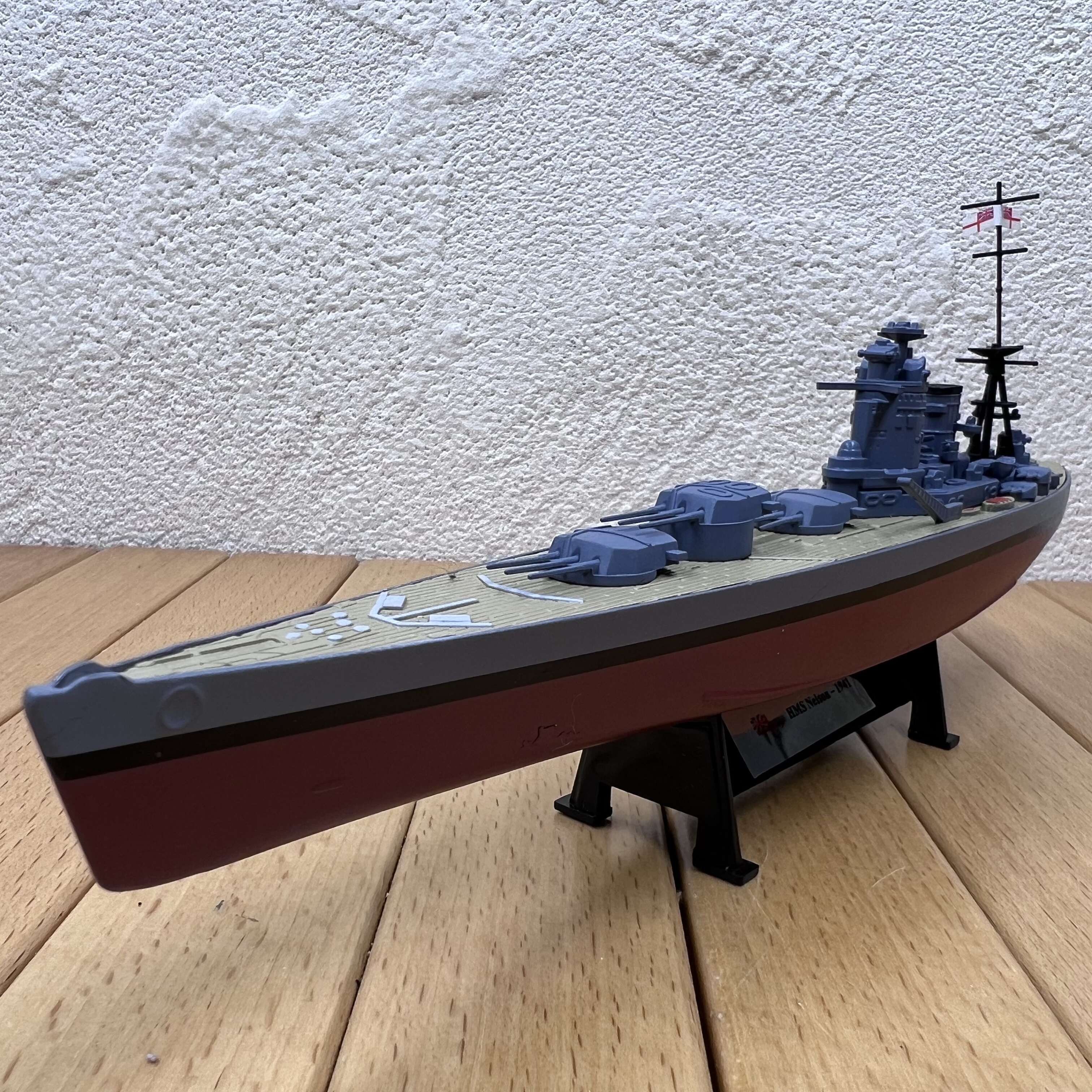 1:1000英国皇家海军1941款纳尔逊号战列舰合金模型摆件 二战军舰