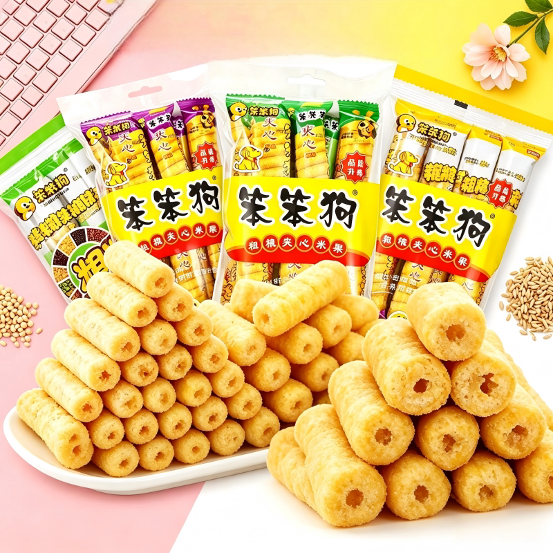 笨笨狗粗粮夹心米果经典口味组合装办公室宿舍休闲怀旧解馋小零食