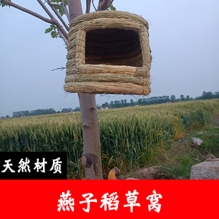 稻草编织鸟窝鸟巢装饰户外燕子窝鸟屋房子繁殖保暖冬天悬挂式大号