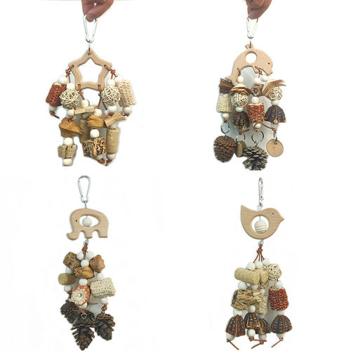 鹦鹉啃咬串玩具坚果松果藤球磨牙磨嘴站架玄凤小太阳和尚鸟笼装饰