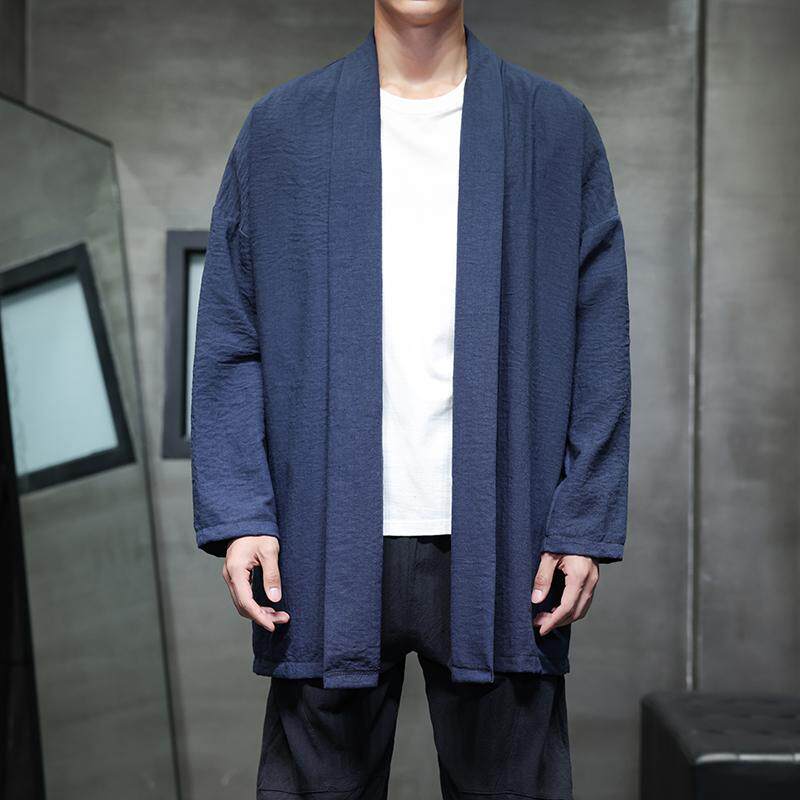 春季外套男士中长款风衣汉服披风风禅服开衫宽松道袍D948P70,男装民族服装,星座312B-2