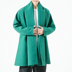2023秋冬新款风加厚夹棉提花无扣开衫外套汉服风衣D802P135图片