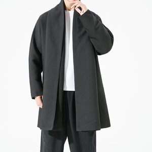 2023秋冬新款风加厚夹棉提花无扣开衫外套汉服风衣D802P135图片