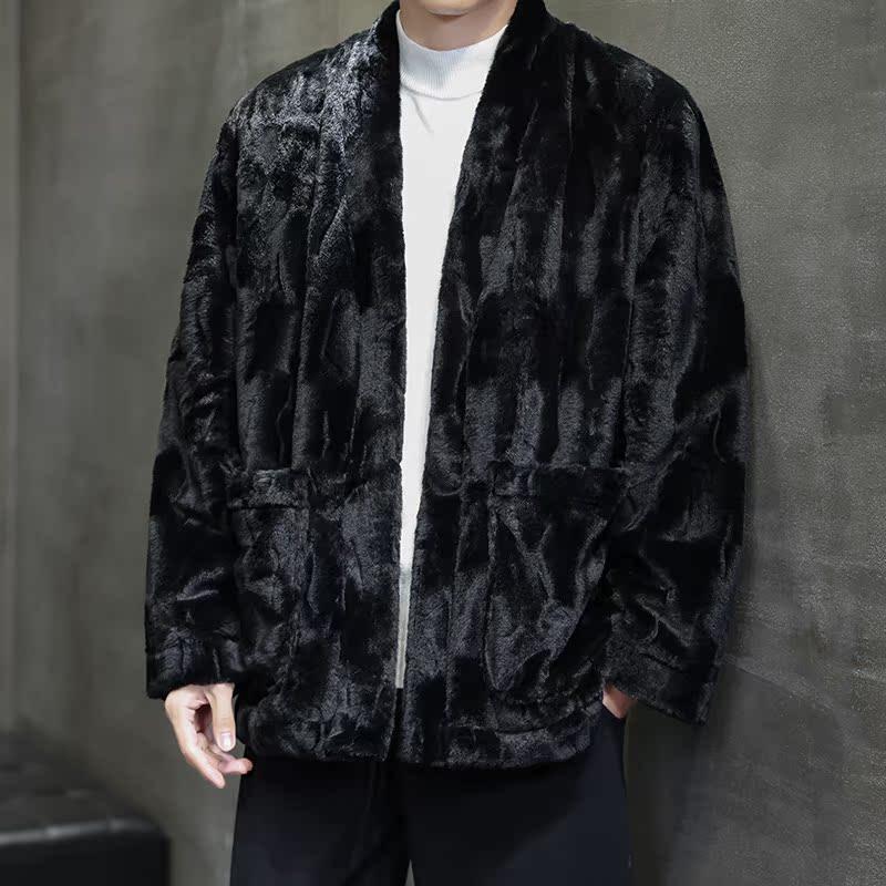 2025冬季风进口环保压花貂毛开衫式男款加棉外套D906P145,男装皮衣,星座312B-2