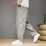 2023春夏季男士麻色长裤宽松棉麻风休闲裤D833P65，男装休闲裤，星座312B-2