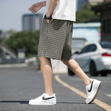 2023男韩版潮流日系五分裤男青年运动几何提花短裤休闲裤D846P45，男装休闲裤，星座312B-2