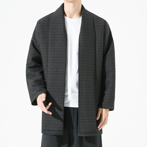 2023秋冬新款风汉服开衫夹棉提花男风衣男士披风外套D804P100图片