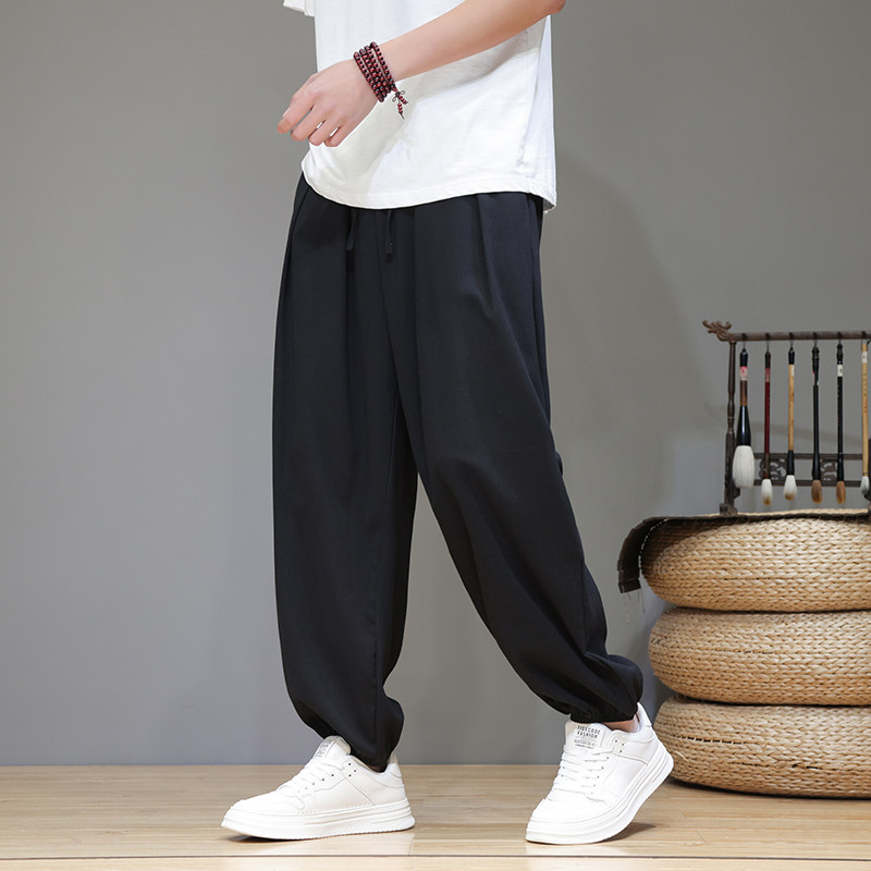 风裤子男春夏款休闲百搭束脚阔腿裤加肥加大码哈伦裤D922P70,男装休闲裤,星座312B-2