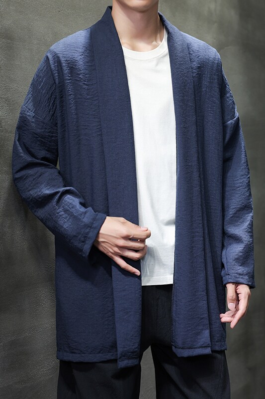 春季外套男士中长款风衣汉服披风风禅服开衫宽松道袍D948P70,男装民族服装,星座312B-2