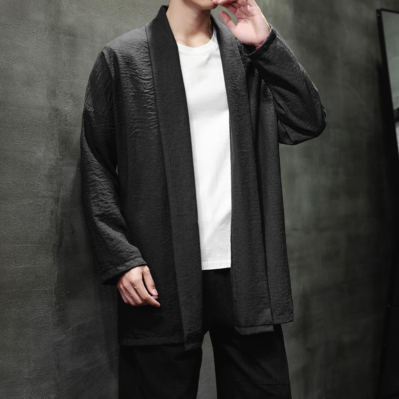 春季外套男士中长款风衣汉服披风风禅服开衫宽松道袍D948P70,男装民族服装,星座312B-2