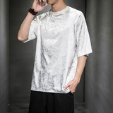 2023夏季新款圆领男款防龙纹提花T恤D651P45，男装T恤，星座312B-2