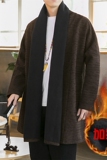 2021冬季中国风开衫加绒加厚亚麻长袖开衫披风男外套D283P105，男装针织衫/毛衣，星座312B-2