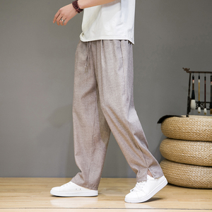 2023春夏男士麻色长裤宽松棉麻风休闲裤D833P65,男装休闲裤,星座312B-2